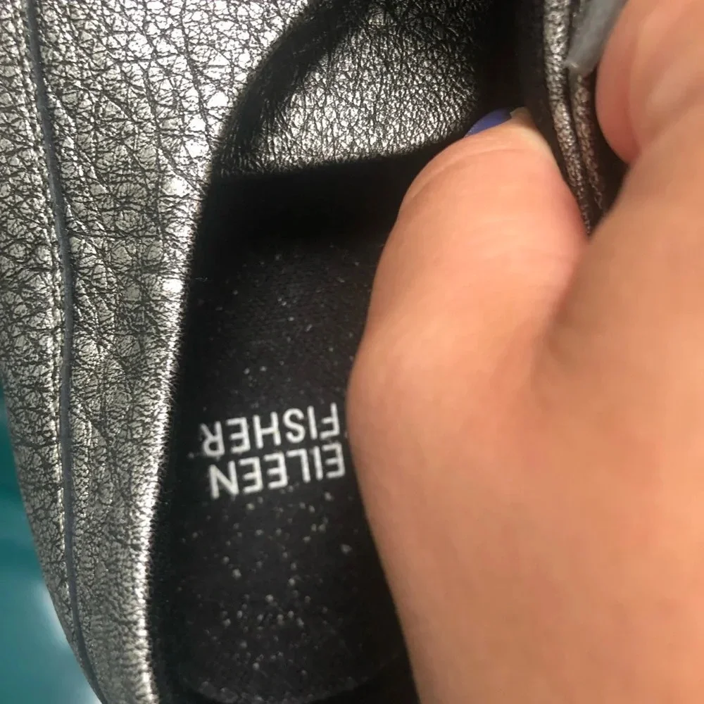 EILEEN FISHER GUNMETAL SNEAKERS